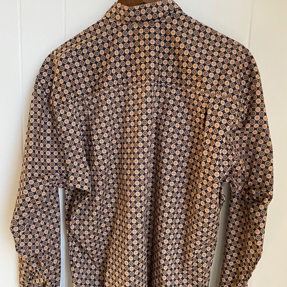 IKE Behar New York Vintage Men’s Dress Shirt in Black and Gold. Large - Picture 3 of 14